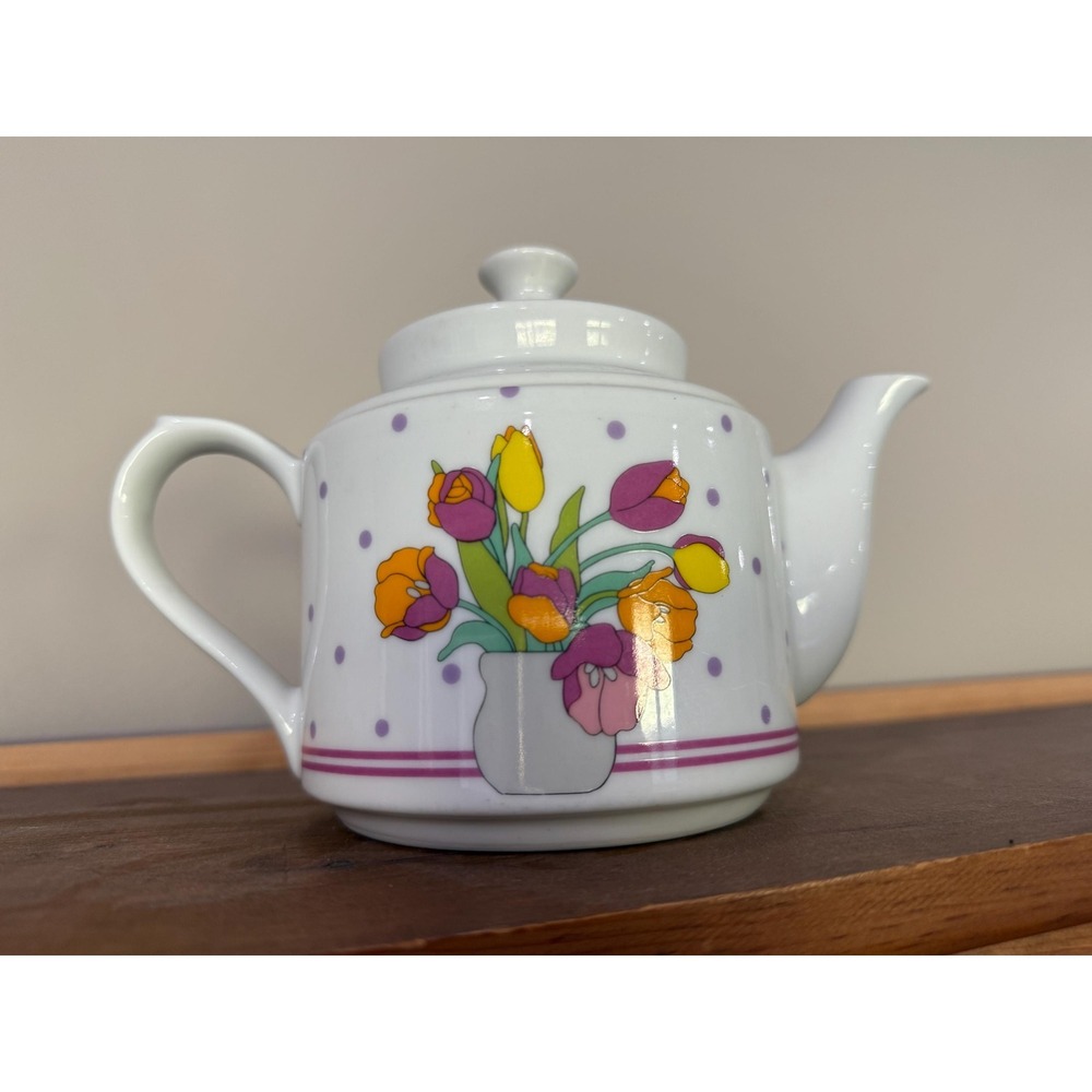 Retro Mod Tulip Tea Pot-made In Japan - Picture 4 of 4